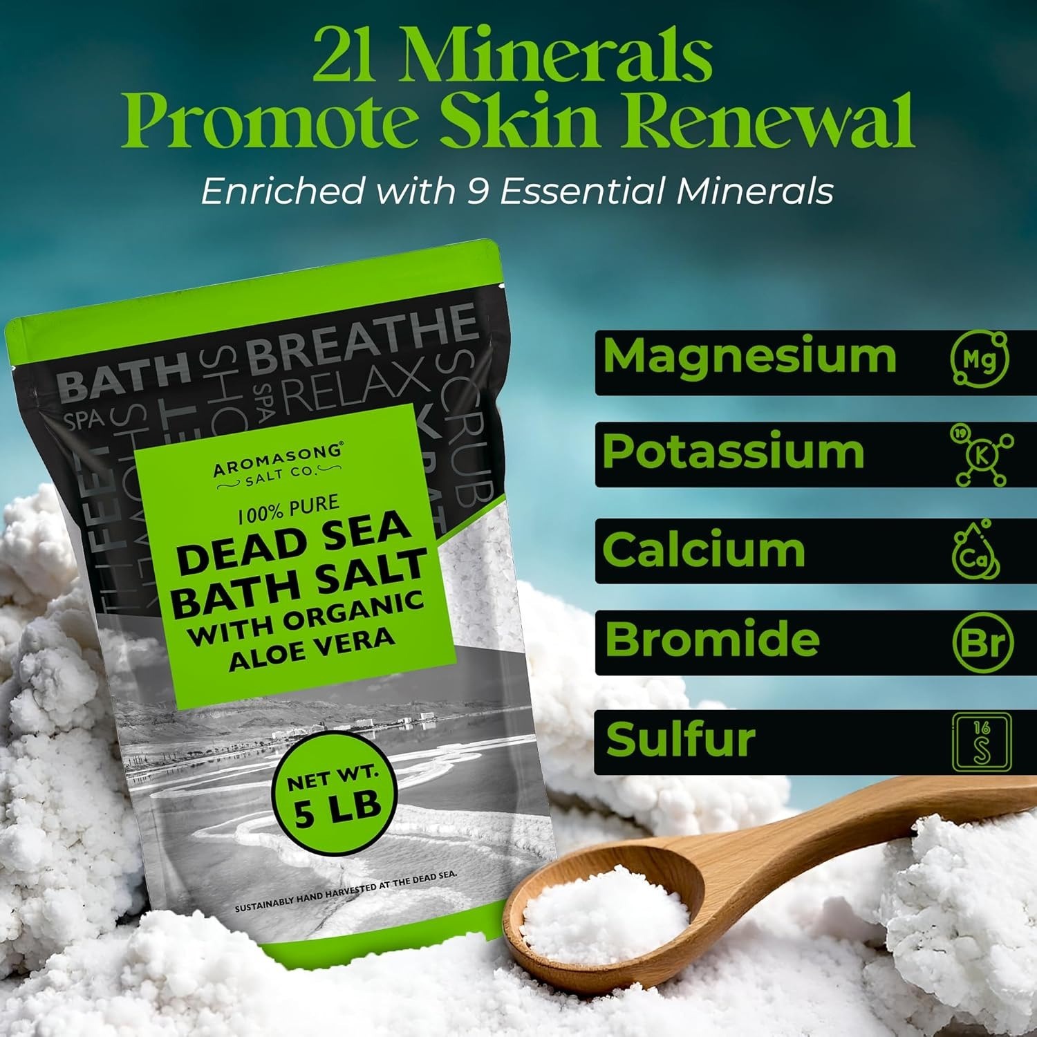 Mineral-rich bath salt for a warm comfort soak