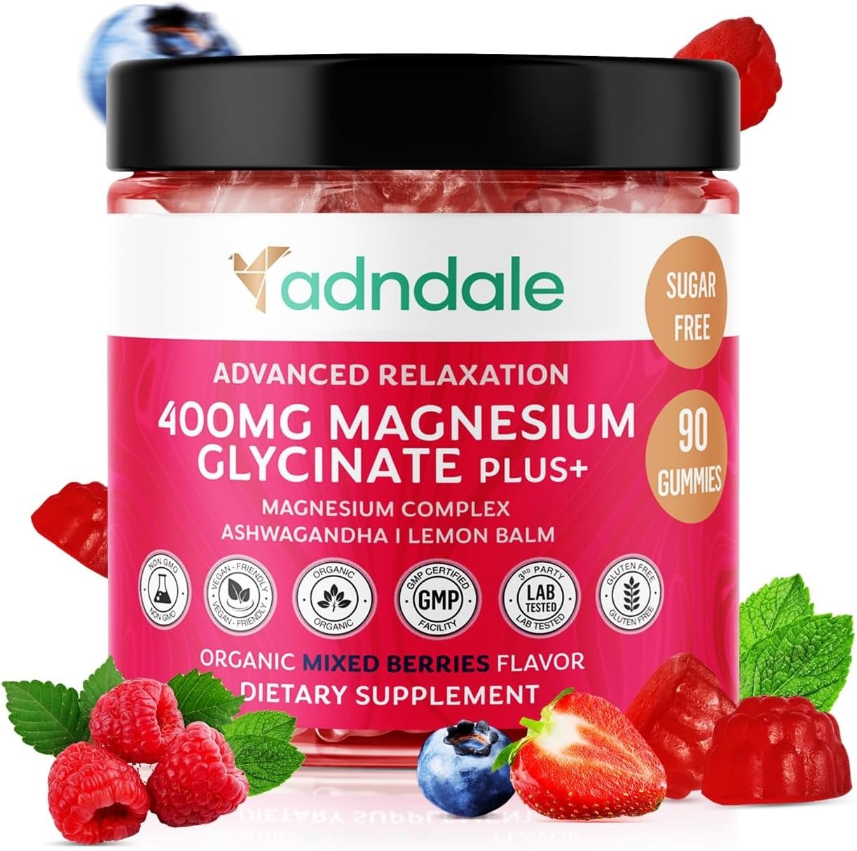 Magnesium glycinate gummies in their product packaging