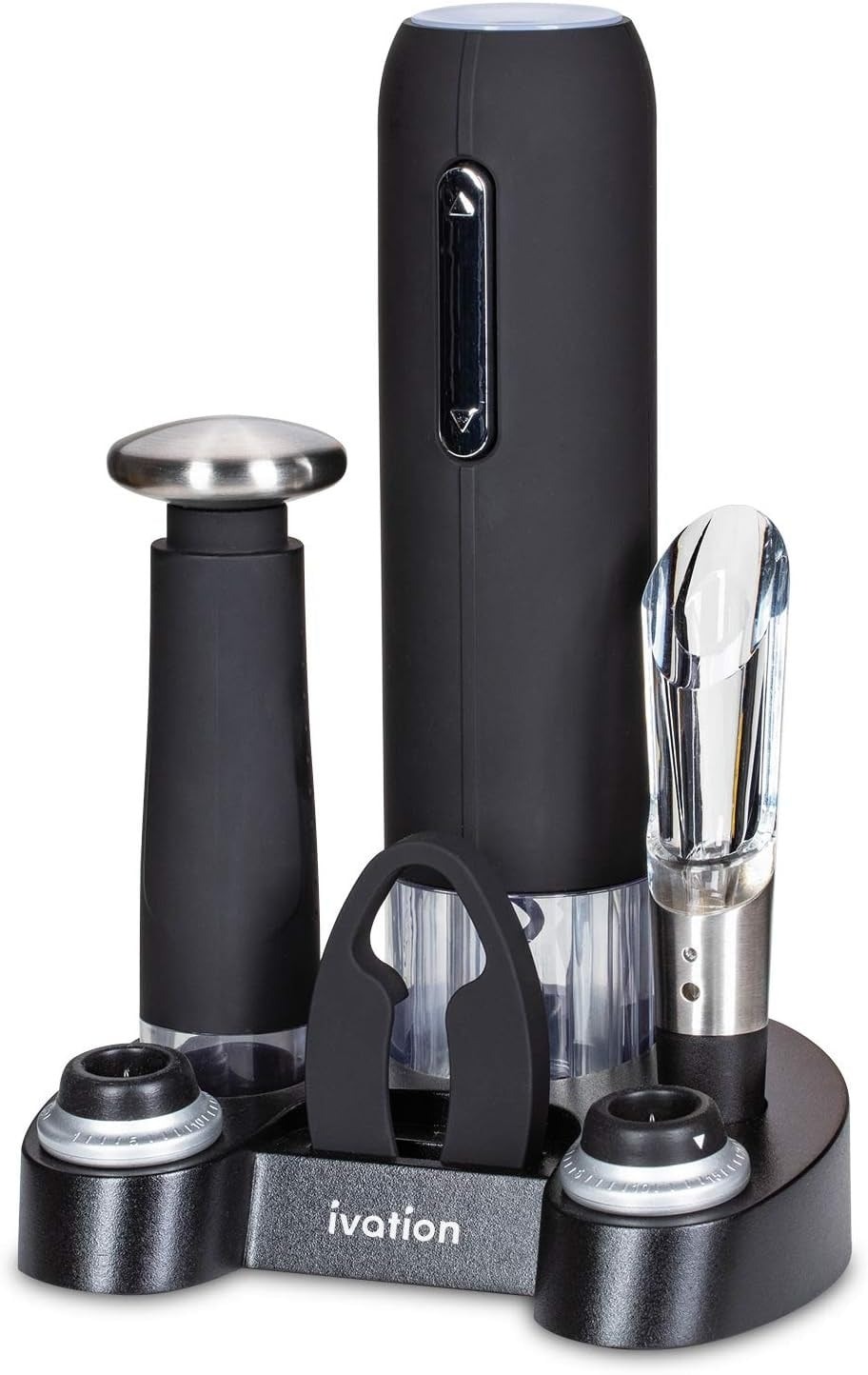 Black electric wine opener kit